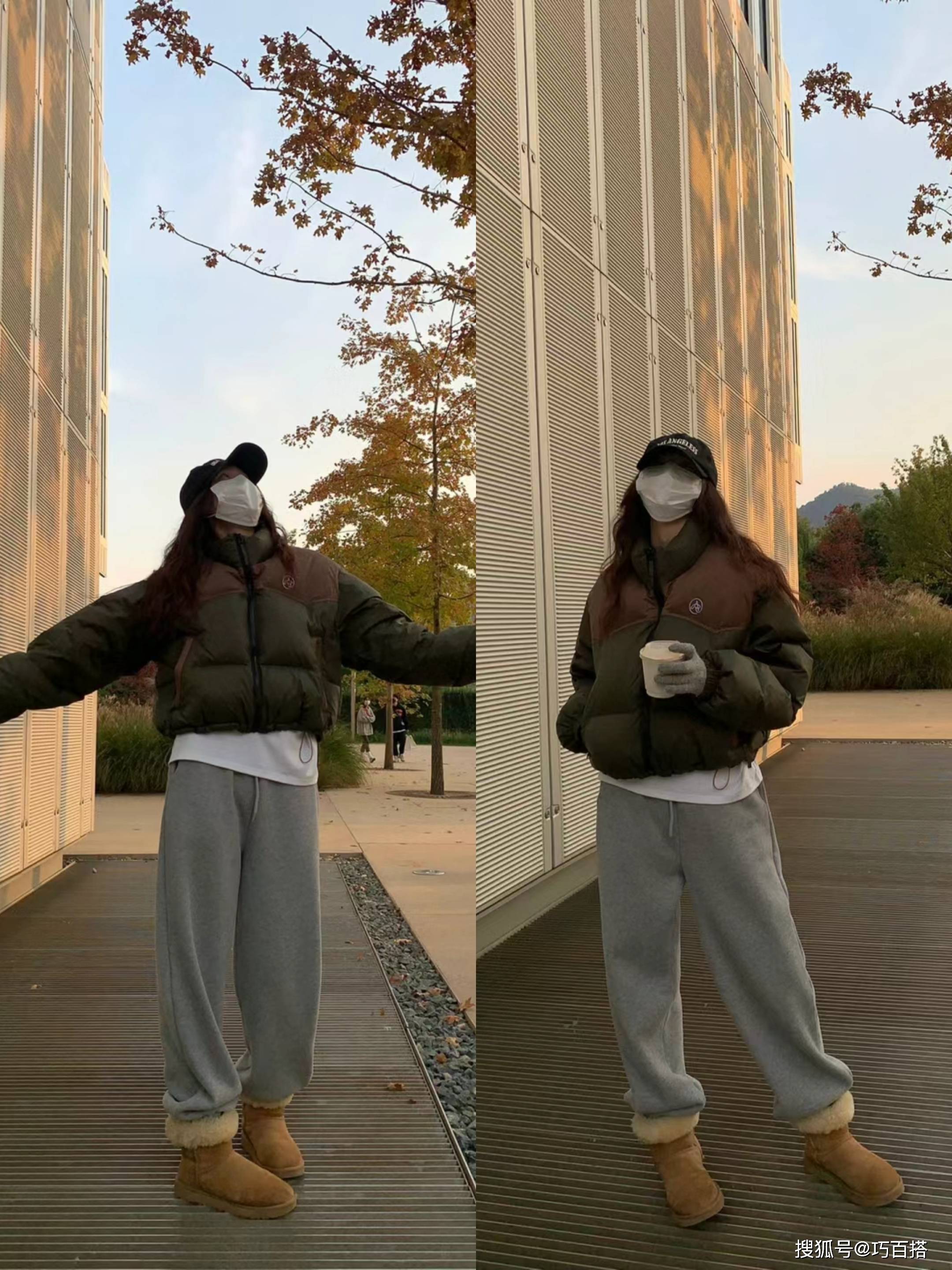 超短羽绒服+运动裤终于爆了！今年过年这样穿清爽干净又能锁温(图5)
