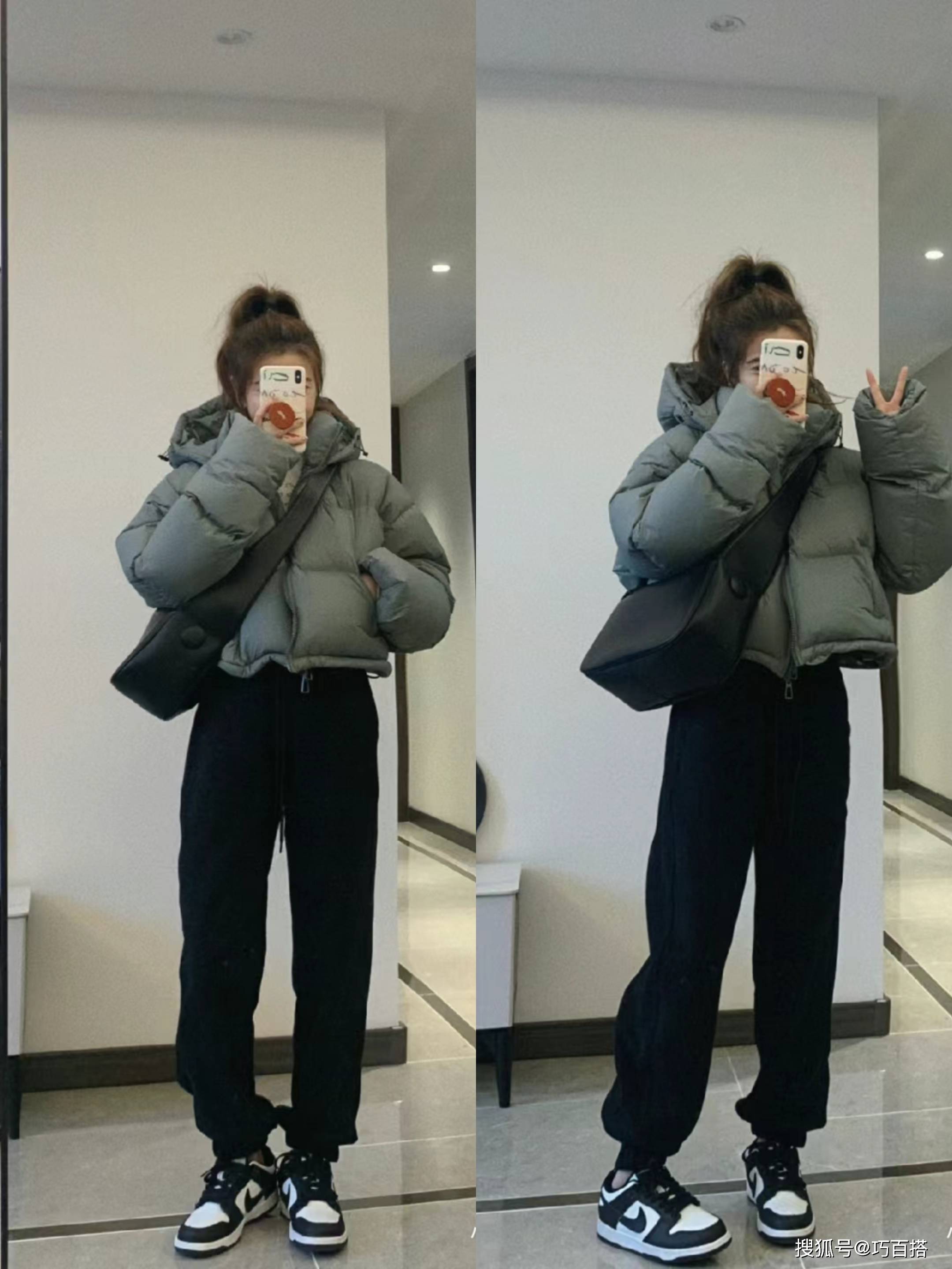 超短羽绒服+运动裤终于爆了！今年过年这样穿清爽干净又能锁温(图8)