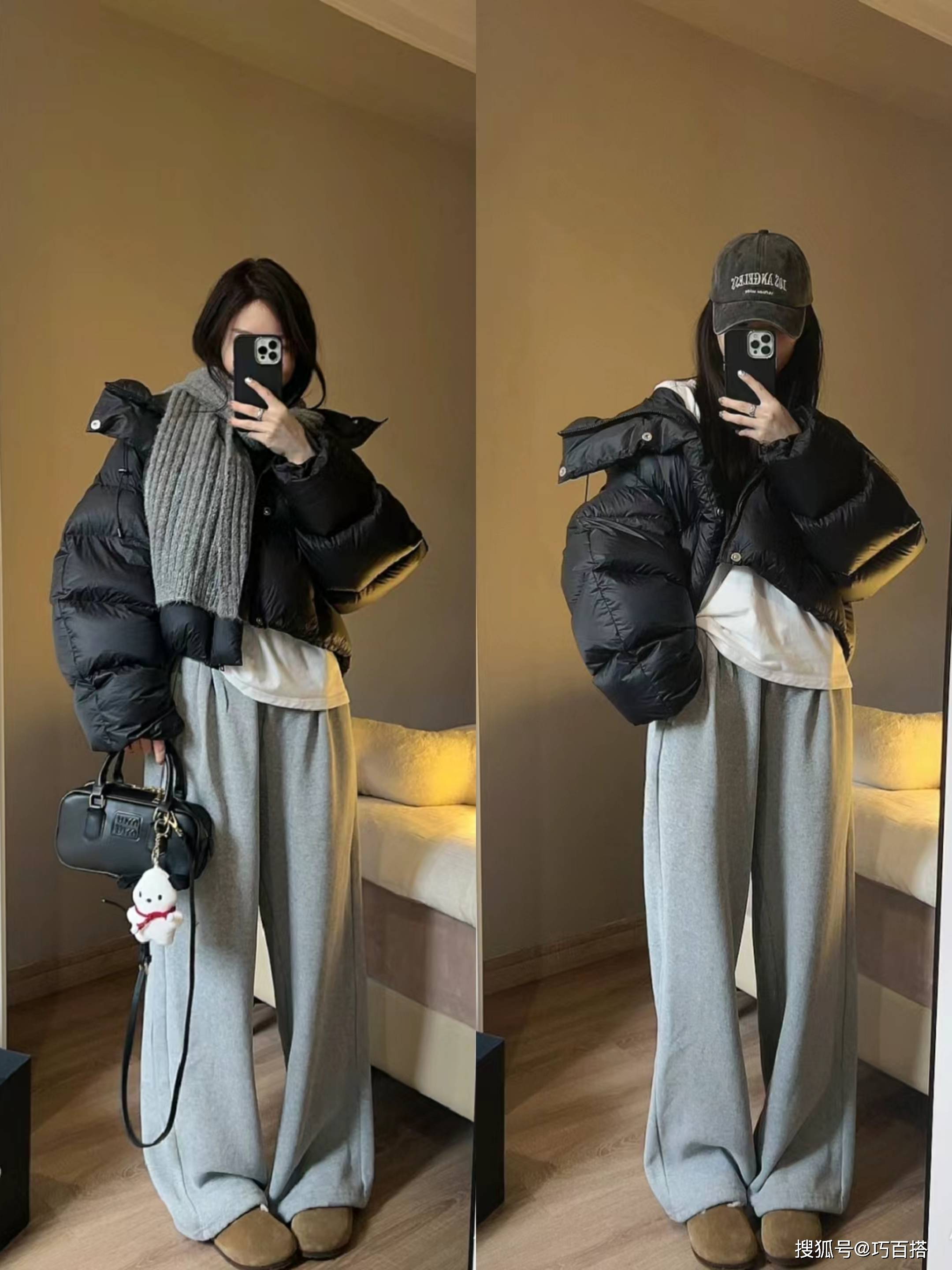 超短羽绒服+运动裤终于爆了！今年过年这样穿清爽干净又能锁温(图7)