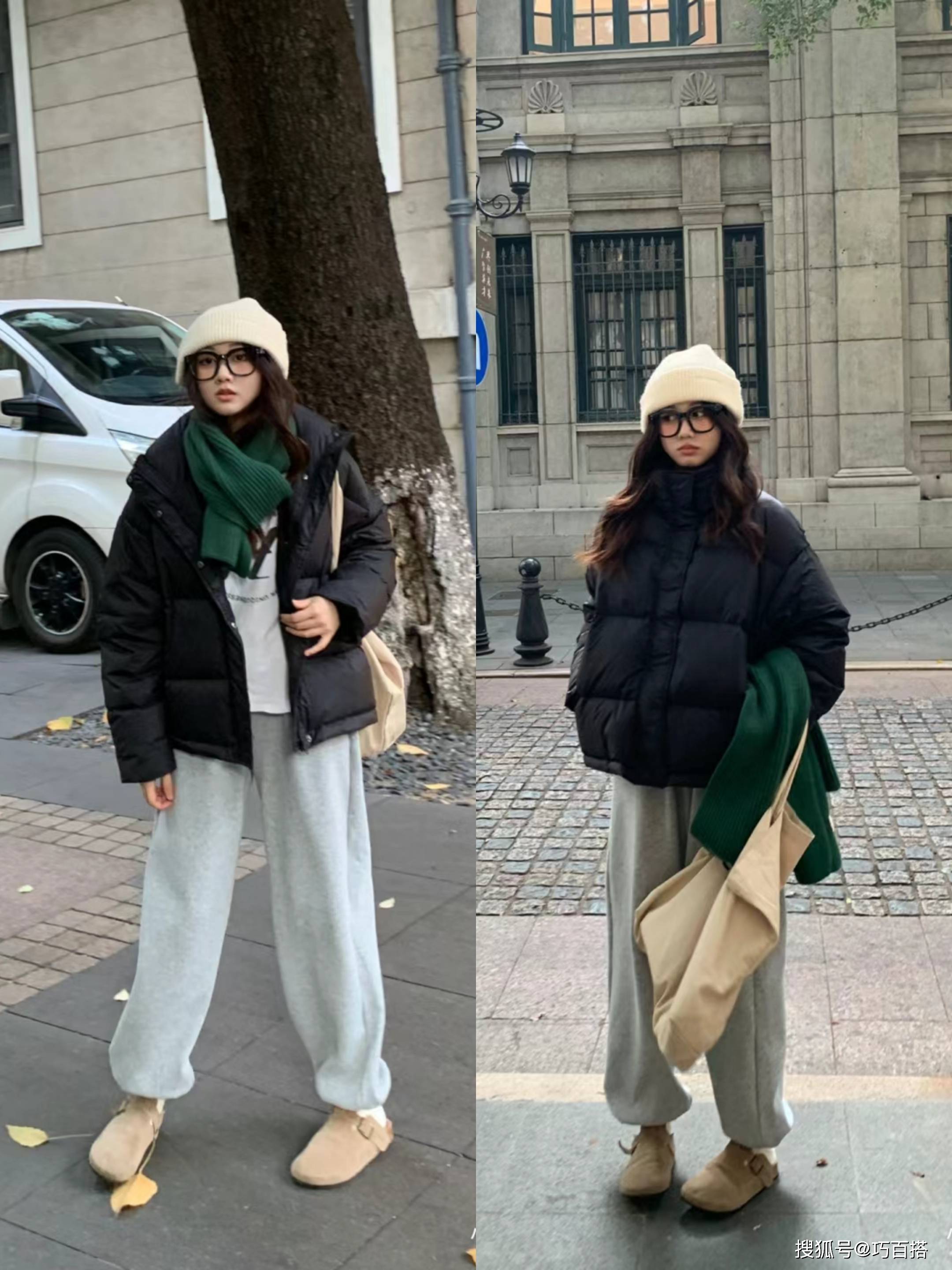 超短羽绒服+运动裤终于爆了！今年过年这样穿清爽干净又能锁温(图6)