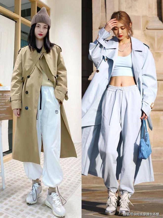 满大街的“风衣+运动裤”却个个高级又时髦(图1)