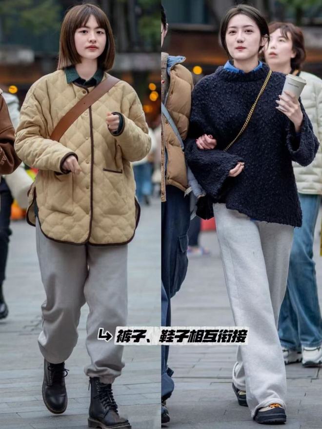被重庆女生惊艳了！满大街都是“大衣+运动裤”洋气显高还保暖(图12)